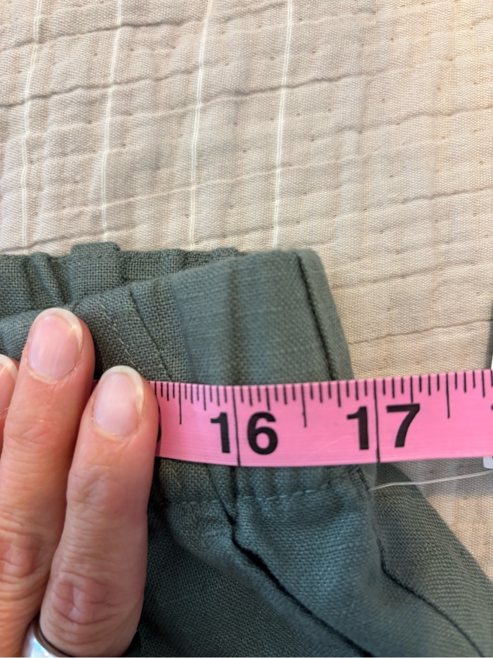 GAP Olive Green Linen Blend Straight-Leg Elastic-Waist Zip Fly Pants Comfort LT - Picture 11 of 12